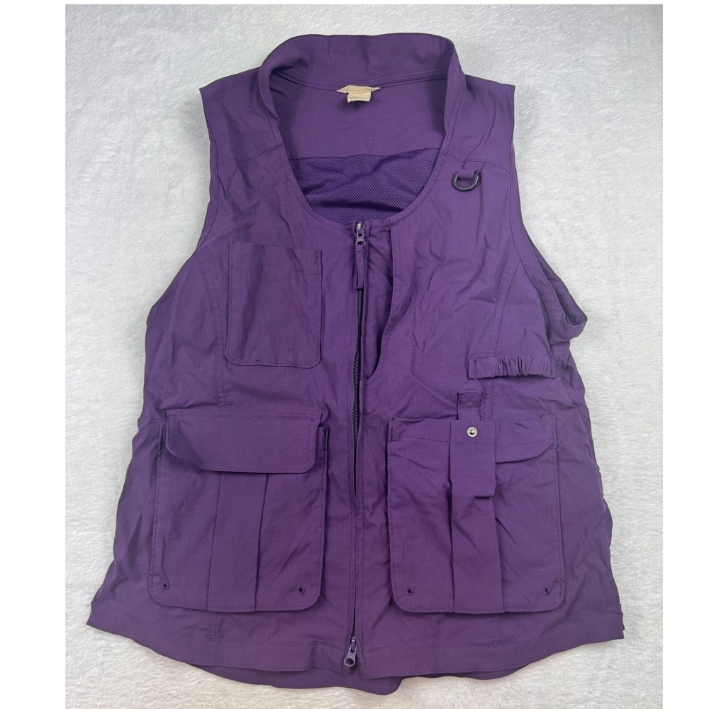 Duluth Trading Co Heirloom Gardening Vest Purple Utility Fishing Hiking Womens L